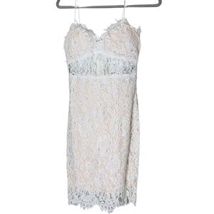 Forever 21 White Lace Dress with Gold Zipper